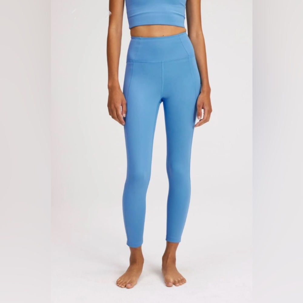 GIRLFRIEND COLLECTIVE BLUE COMPRESSIVE HIGH-RISE 7/8 LEGGING - SMALL